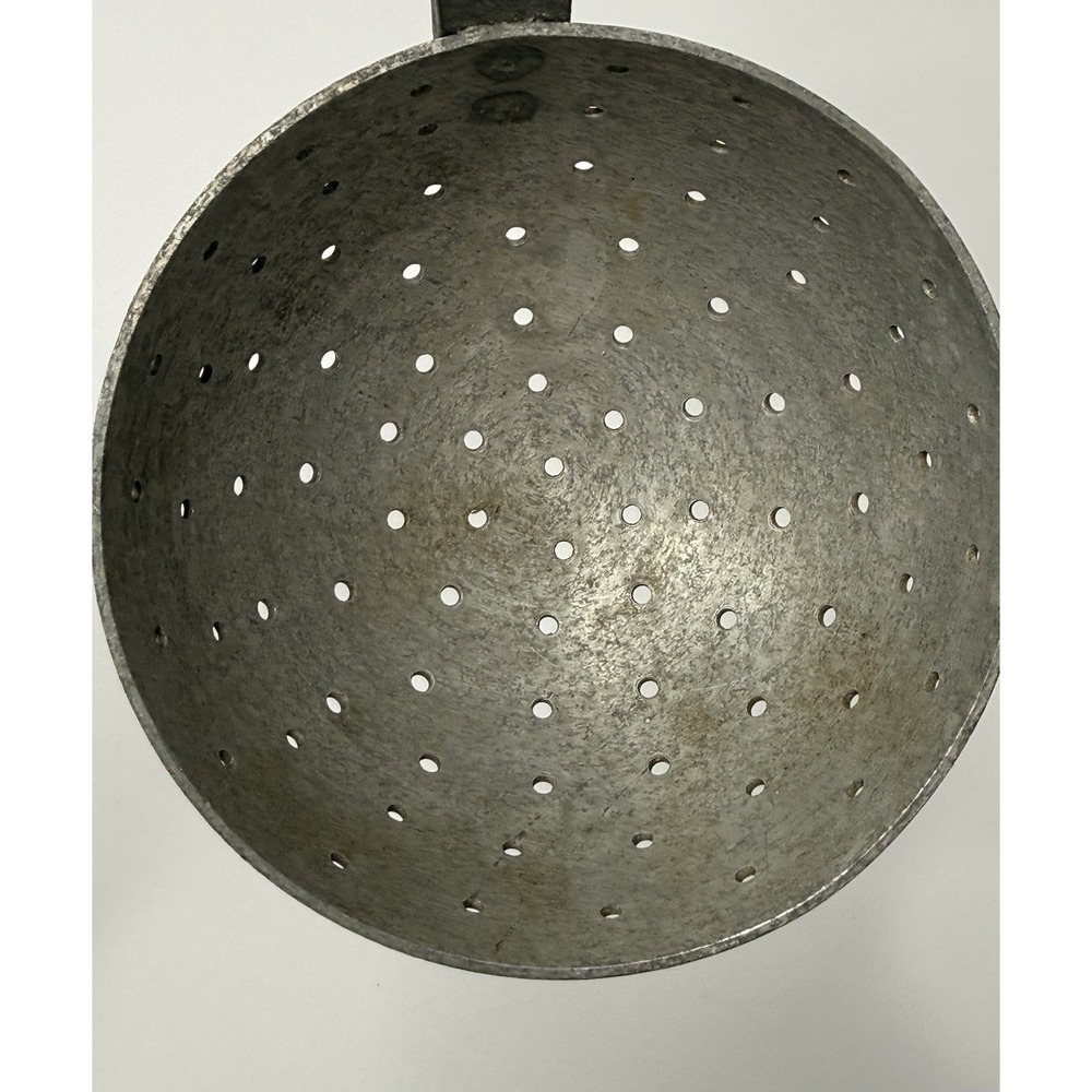 Aluminum Ladle Farmhouse Pierced Kitchen Cooking Strainer Germany Chef Antique - Picture 8 of 9